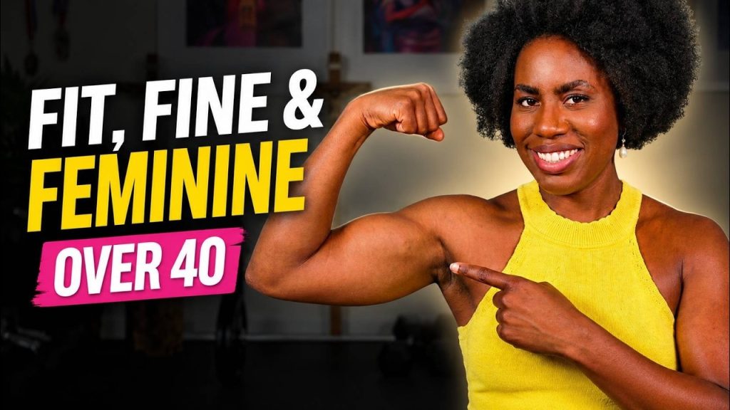 Roxie Beckles flexing with Fit, Fine & Feminine Over 40 thumbnail text