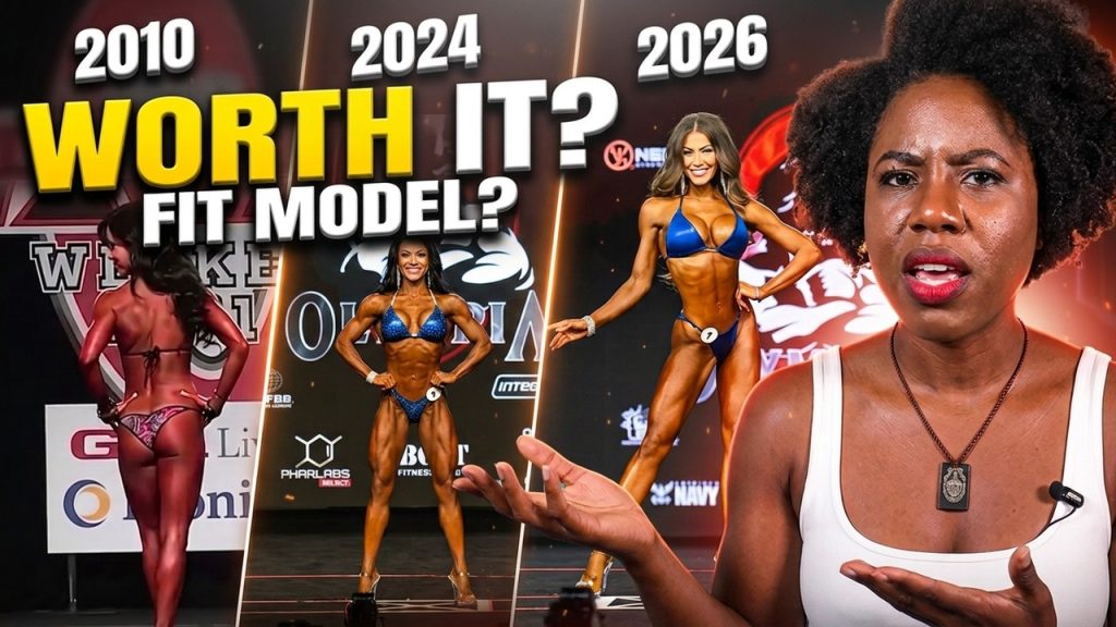 2026 Fit Model Olympia commentary thumbnail comparing Fit Model and Bikini divisions